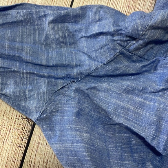 🌸 Clearance! 🌸 Loft Blue & White Lace Bell Sleeve Top Size S 100% Cotton - Picture 8 of 8